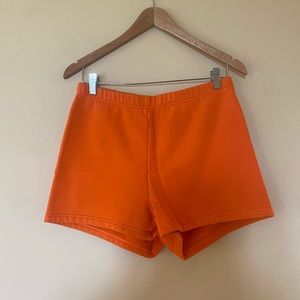 Aritzia TNA Fleece Orange Shorts